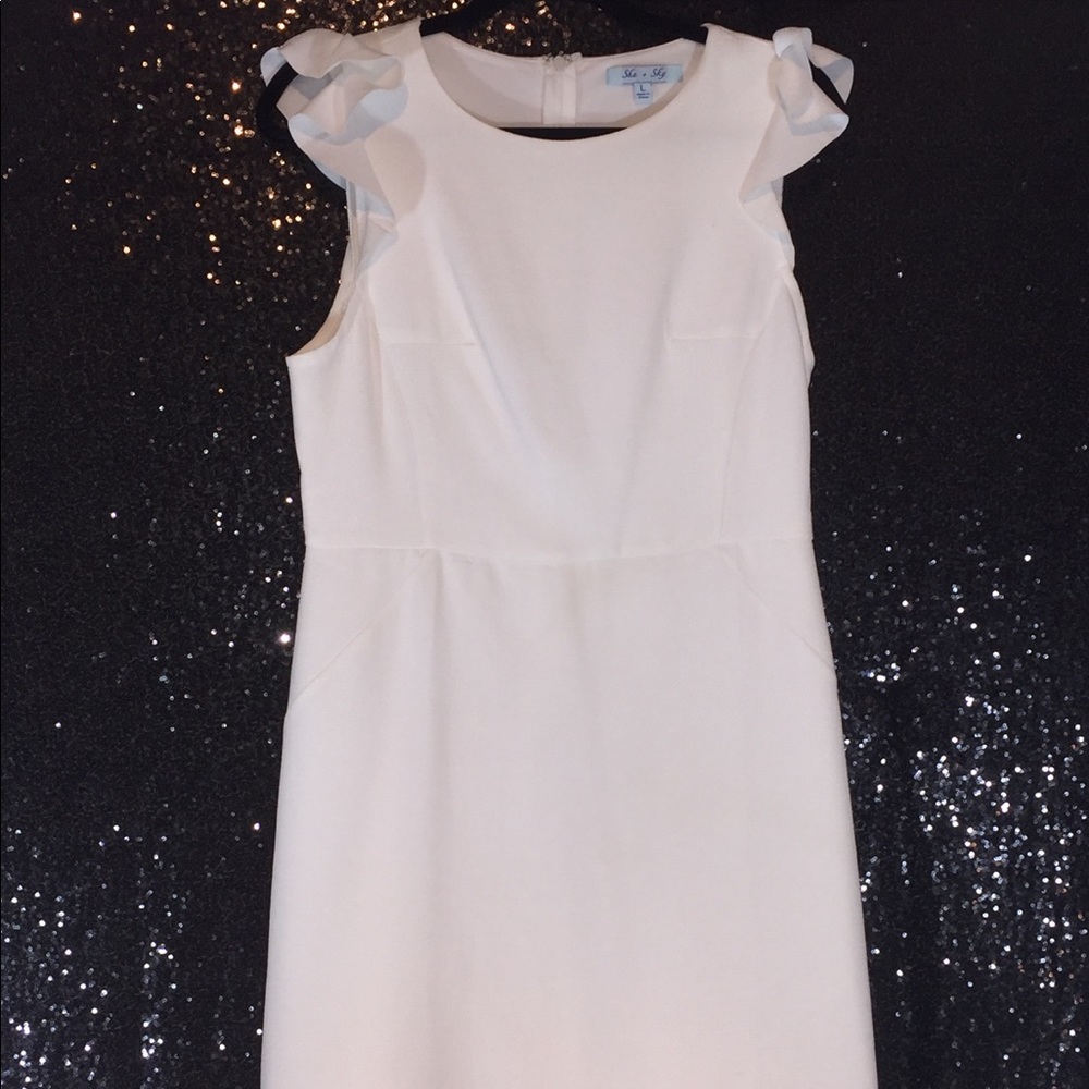 White sheath dress